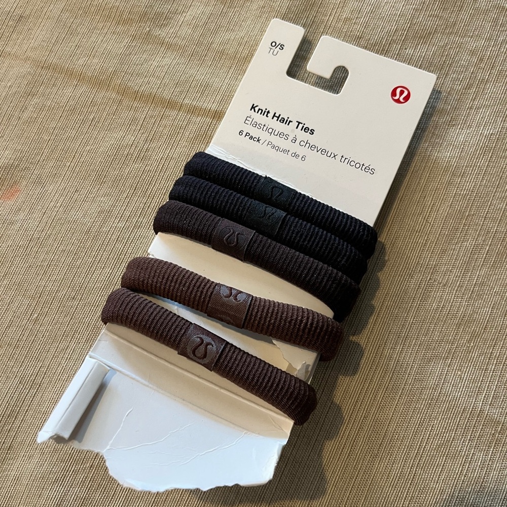 Lululemon Knit Hair Ties - Black and Brown